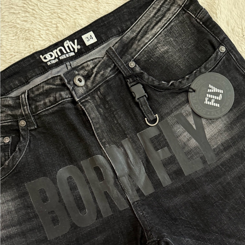 Men’s Born Fly Jeans, Black, NWT